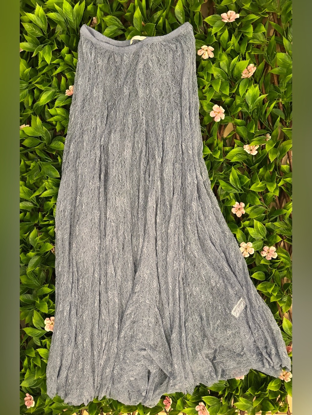 Zara Light Gray Maxi Skirt with Textured Pleats